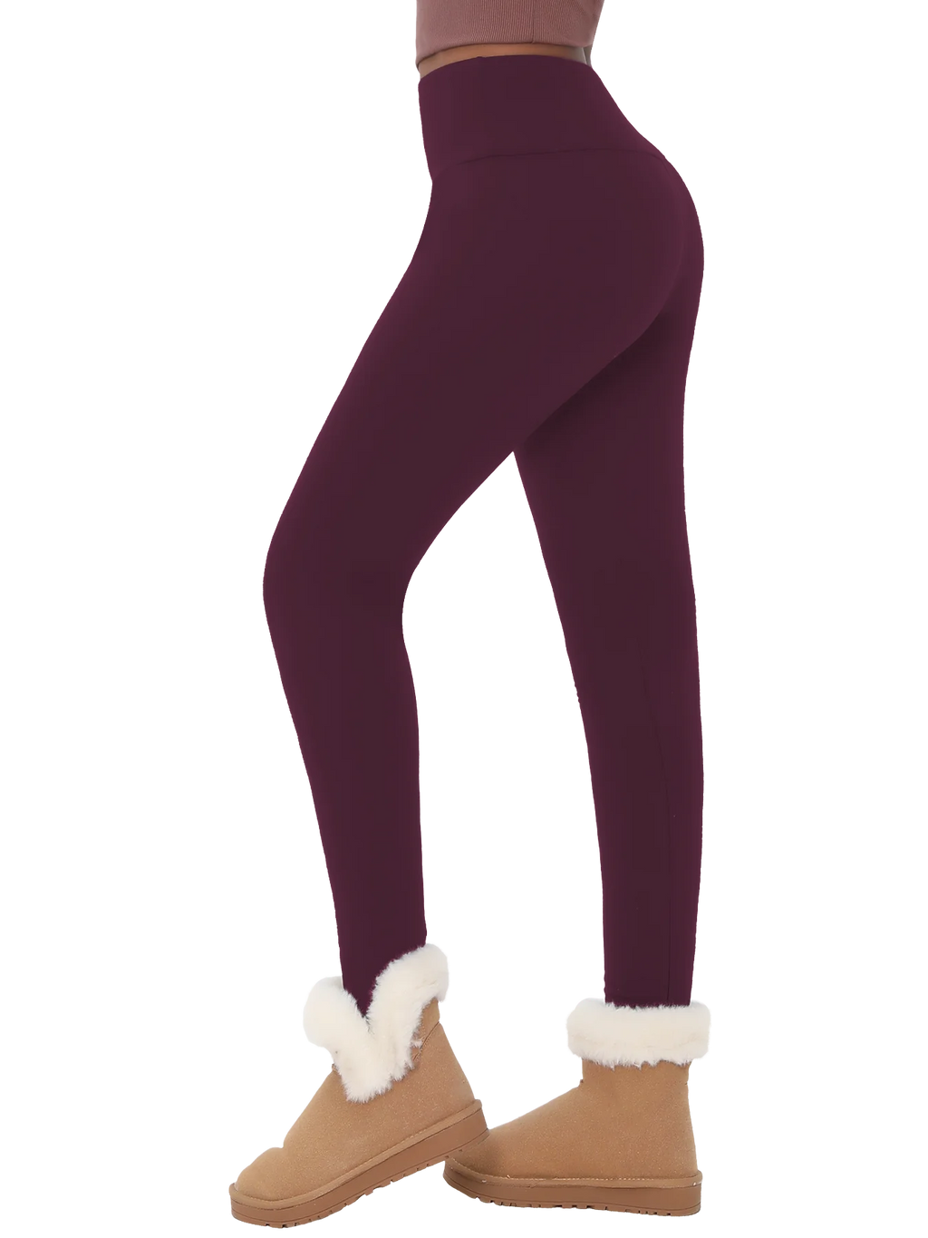 Womens Thermal Fleece Lined High Waisted Leggings. Workout Winter Warm Thick Tights Soft Yoga Pants