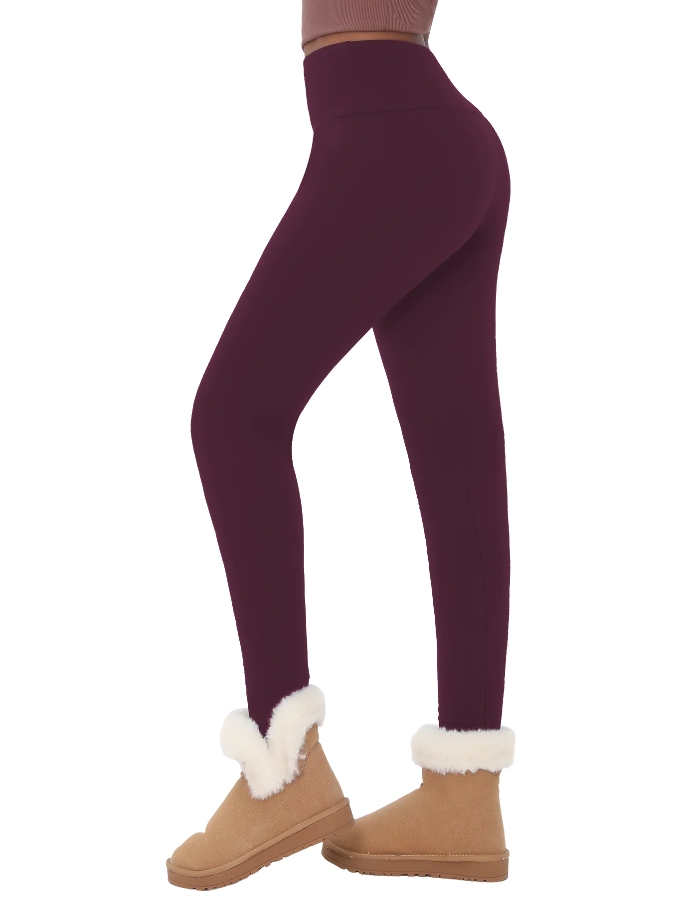 Womens Thermal Fleece Lined High Waisted Leggings. Workout Winter Warm Thick Tights Soft Yoga Pants
