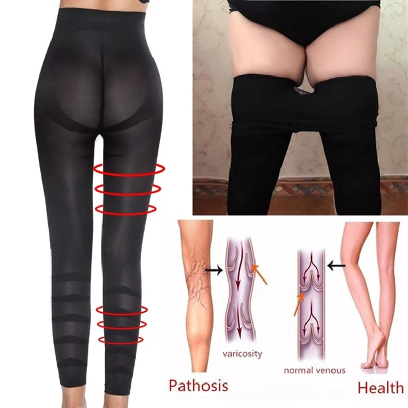 High Waist Leggings Women Sculpting Firm Control Leg Tummy Flat Skinny Slimming Tights Thigh Slimmer Footless Pants Stretchy