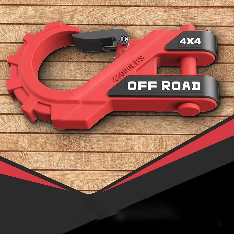 3/8 "heavy-duty trailer hook forged steel, maximum load capacity of 20t, equipped with rubber protector, trailer U-shaped clamp,