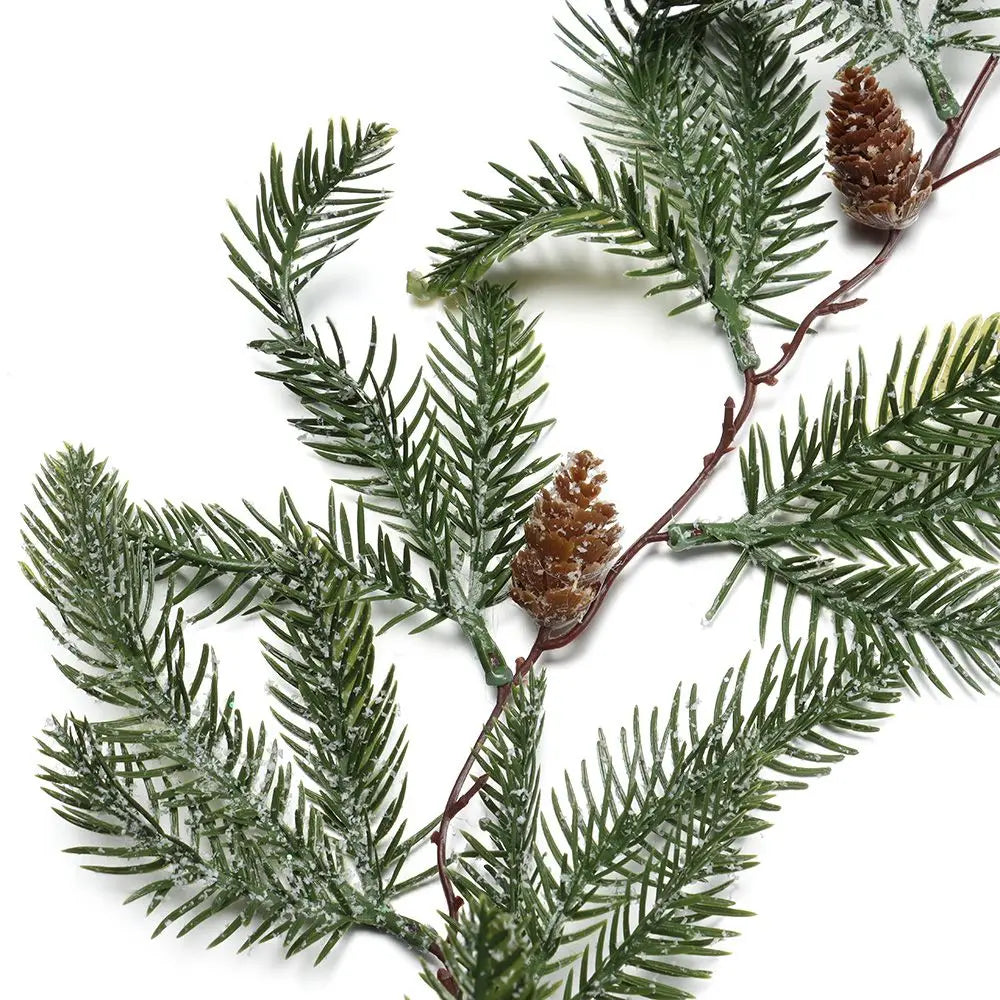 Gift Xmas Tree Ornament Leaves Branches Christmas Decorative Garland Pine Cones Vine Artificial Red Berries Hanging Wreath