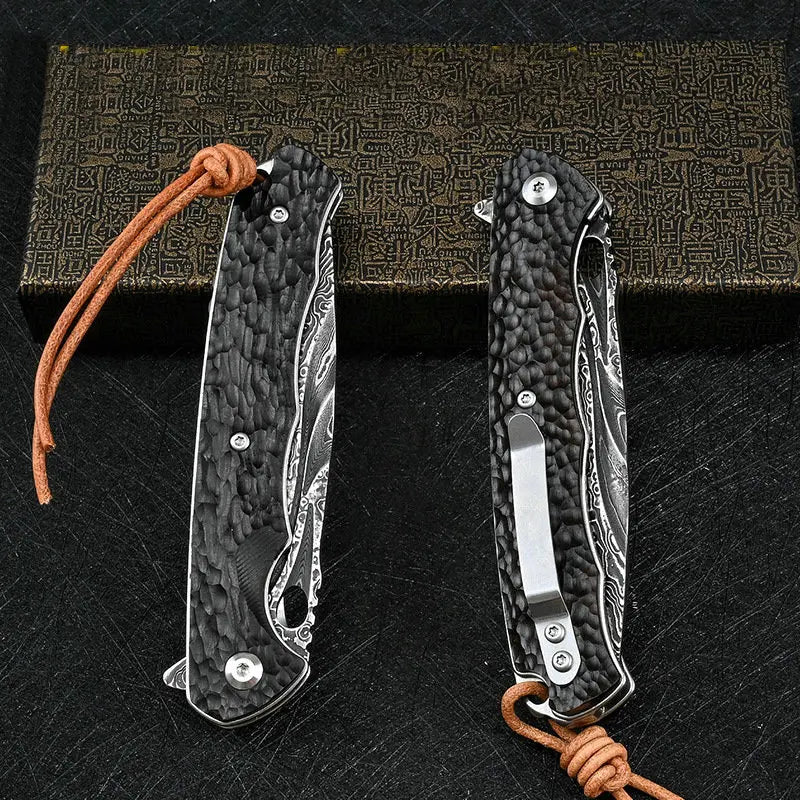 Trskt VG10 Damascus Folding Knife Kitchen Fishing Survival Rescue Camping Pocket Knives Outdoor Tool Wood Handle Dropshipping