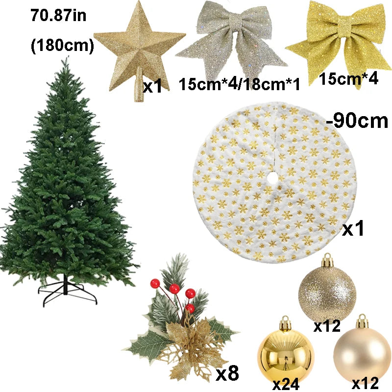 Christmas Trees Decoration Set 90/120/150180cm Large Christmas Tree Ornament Home Decor New Year DIY Christmas Tree Dropship