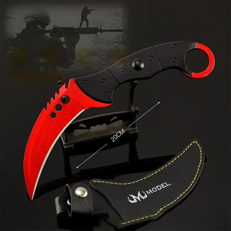 GO'S Game Peripherals Melee Serrated Claw Knives Safety: Unedged Tactical Knives Holsters Version Toy Sword Collections Ornament