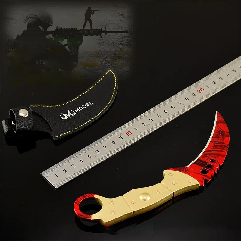 GO'S Game Peripherals Melee Serrated Claw Knives Safety: Unedged Tactical Knives Holsters Version Toy Sword Collections Ornament