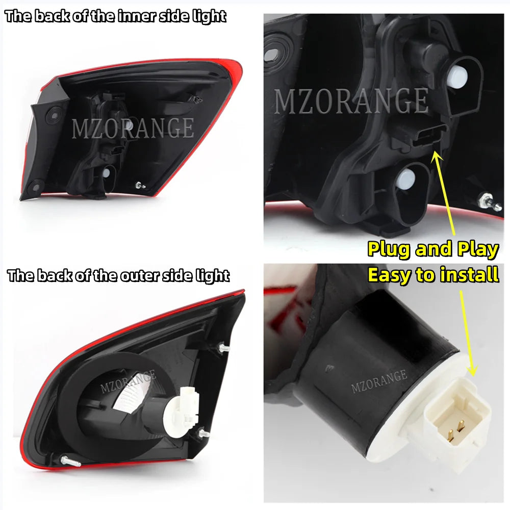 Car Outer Rear Tail Light For Nissan Qashqai 2008-2015 EU Version Brake Fog Lamp Accessories Car Warning Running Light