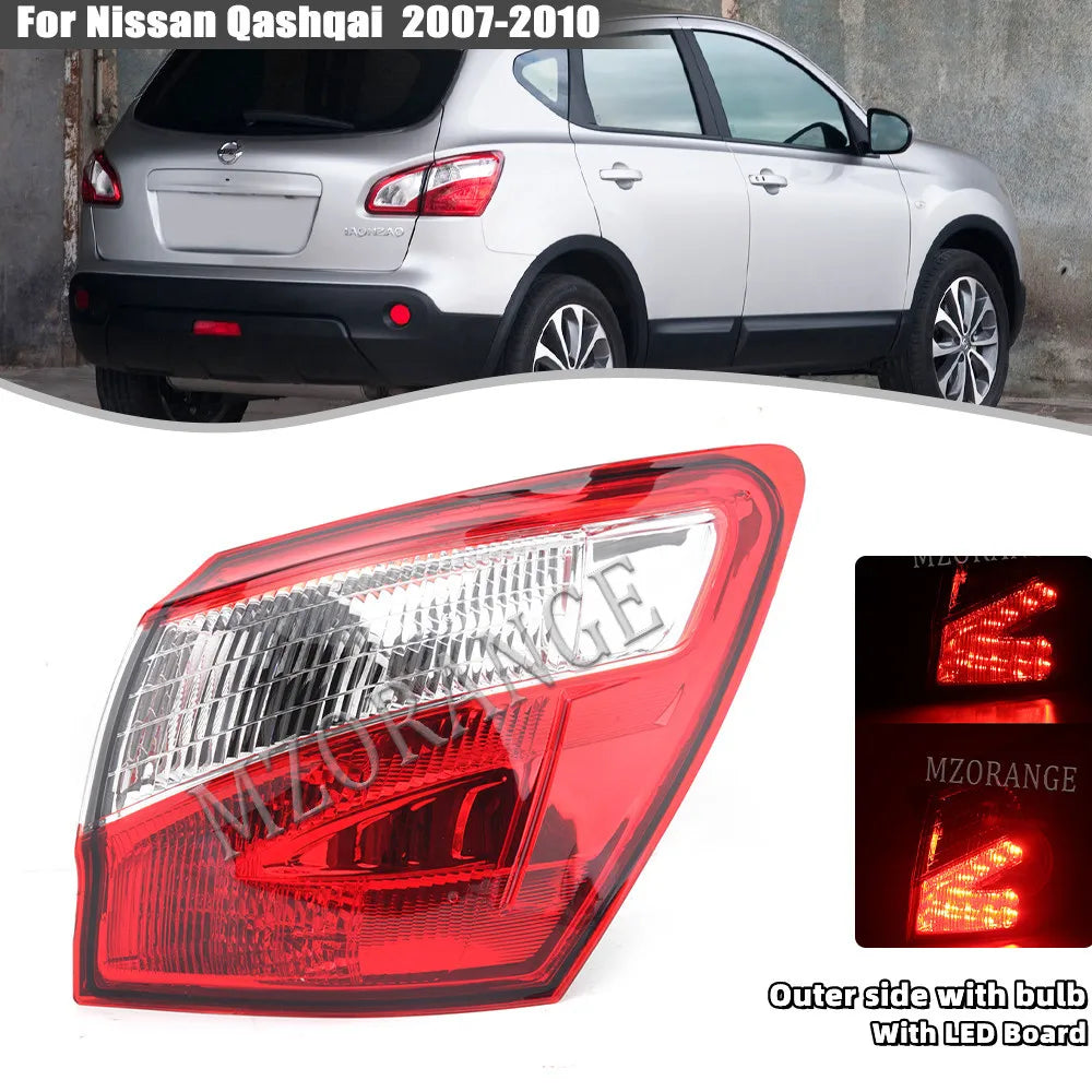 Car Outer Rear Tail Light For Nissan Qashqai 2008-2015 EU Version Brake Fog Lamp Accessories Car Warning Running Light
