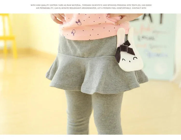 Baby Girls Leggings Kids Lace Princess Skirt Pants Spring Autumn Children Cotton Trousers 1-8 Years Girl Solid Color Leggings