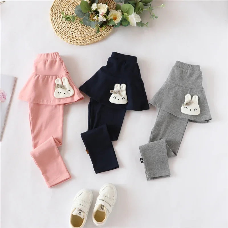 Baby Girls Leggings Kids Lace Princess Skirt Pants Spring Autumn Children Cotton Trousers 1-8 Years Girl Solid Color Leggings