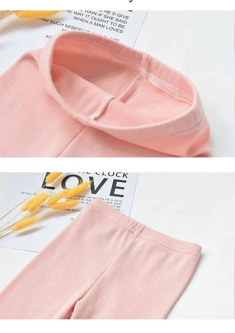Girls Leggings Autumn Spring Cute Cotton Elastic Waist Children Kids Baby Pants Bottom
