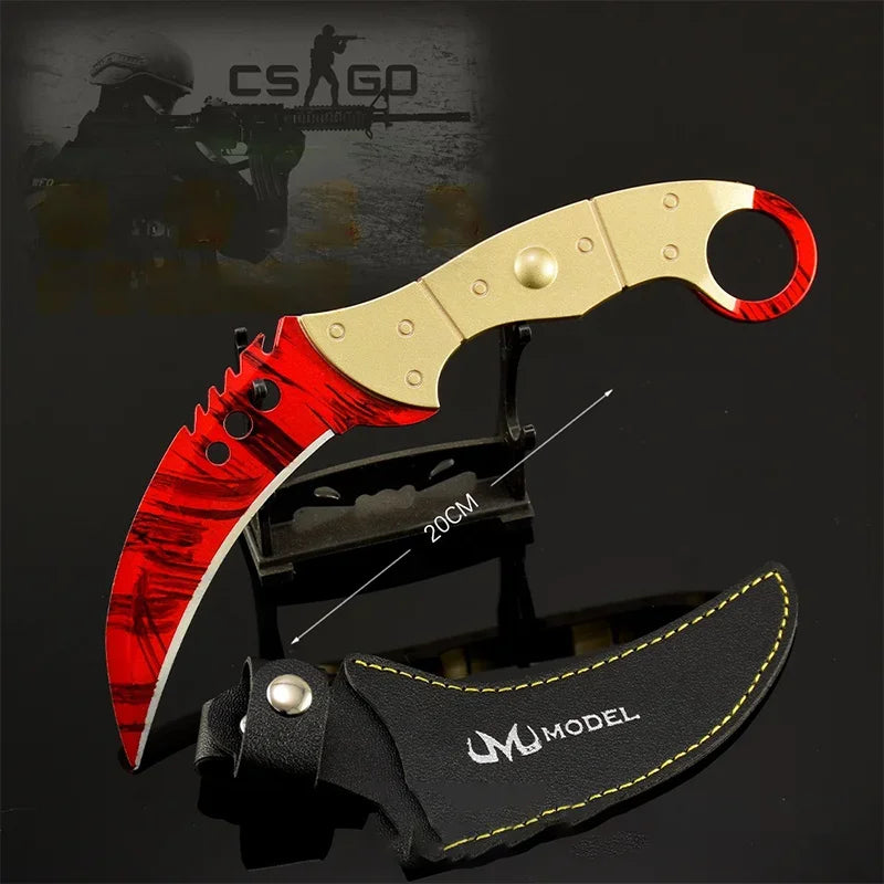 GO'S Game Peripherals Melee Serrated Claw Knives Safety: Unedged Tactical Knives Holsters Version Toy Sword Collections Ornament