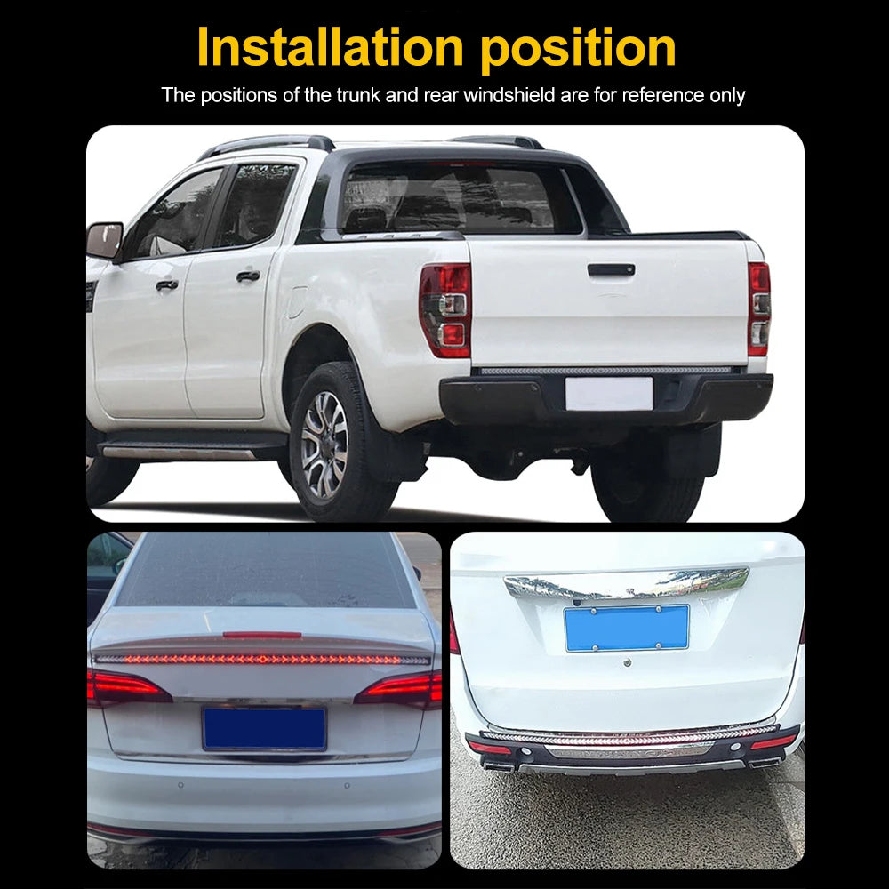 Car Truck LED Tailgate light Strip Turn Signal Lamp Flowing Dynamic Warning Brake Reverse Tail light Bar For Pickup Jeep 12-24V