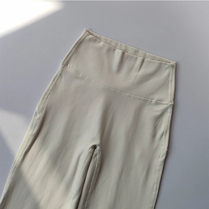 High-end Yoga Leggings Slim Yoga Pants High Waist Wide Leg Pants Bottoms Breathable Gym Casual Sports Bell Leggings Female