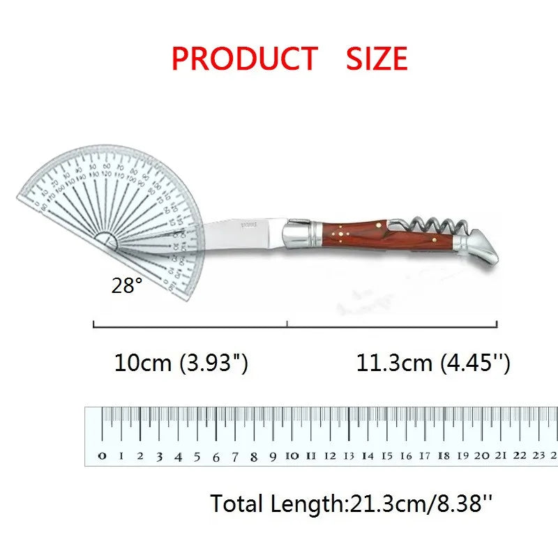 laguiole Pocket Knife Corkscrew Wine Openers Portable Folding Steak Knives Outdoor Camping Knife Camping Tool Household Use 1pcs