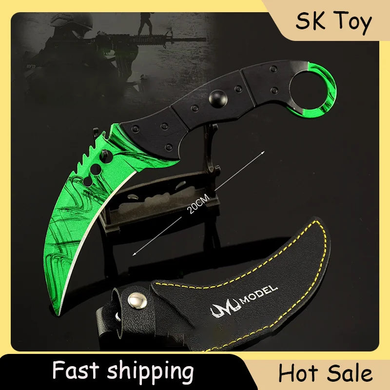GO'S Game Peripherals Melee Serrated Claw Knives Safety: Unedged Tactical Knives Holsters Version Toy Sword Collections Ornament