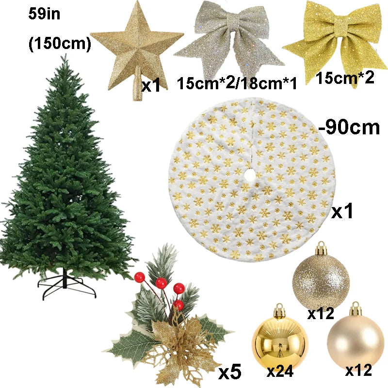 Christmas Trees Decoration Set 90/120/150180cm Large Christmas Tree Ornament Home Decor New Year DIY Christmas Tree Dropship