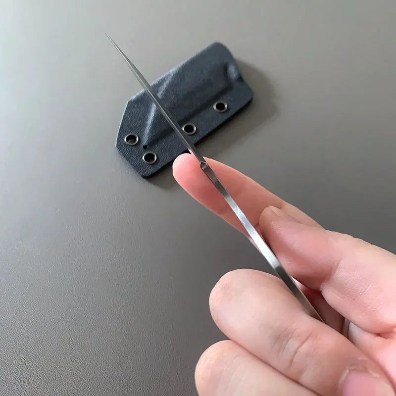 All Stainless Steel Sharp Small Fixed Blade Neck Knife EDC Outdoor Camping Portable Pocket Knives With Chain Scabbard