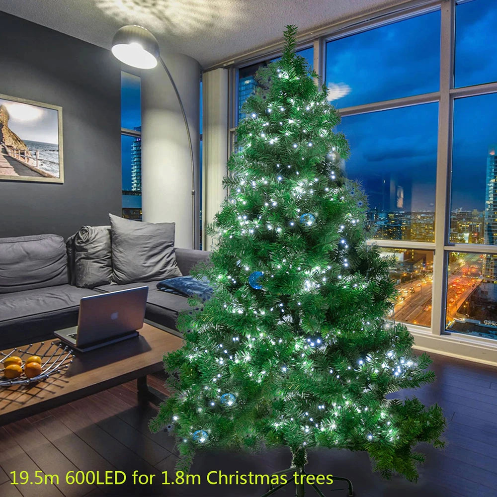 6M-75M LED Cluster Firecracker String Lights Christmas Fairy Lights Garland For Garden Party Wedding Christmas Tree Decor Lamp