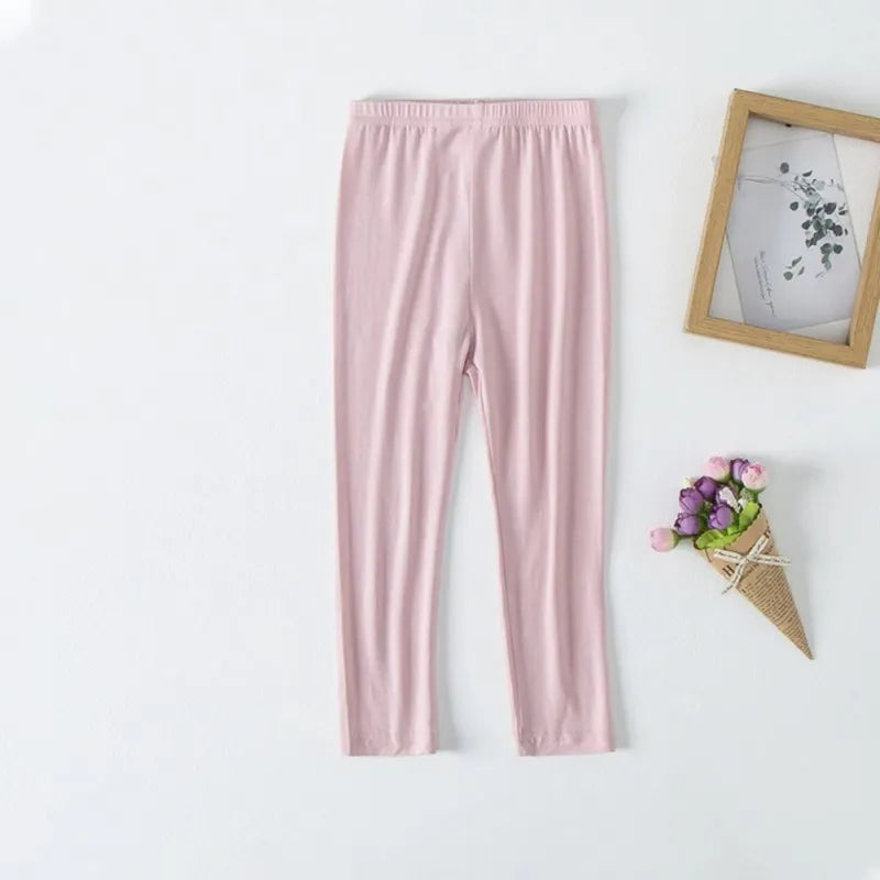 Girl Leggings Spring Autumn Solid Color Teenager Kids Sports Pants Elastic Soft Children Trousers Fashion Toddler Casual Trouser