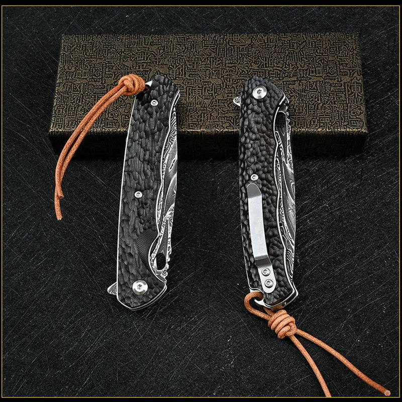 Trskt VG10 Damascus Folding Knife Kitchen Fishing Survival Rescue Camping Pocket Knives Outdoor Tool Wood Handle Dropshipping