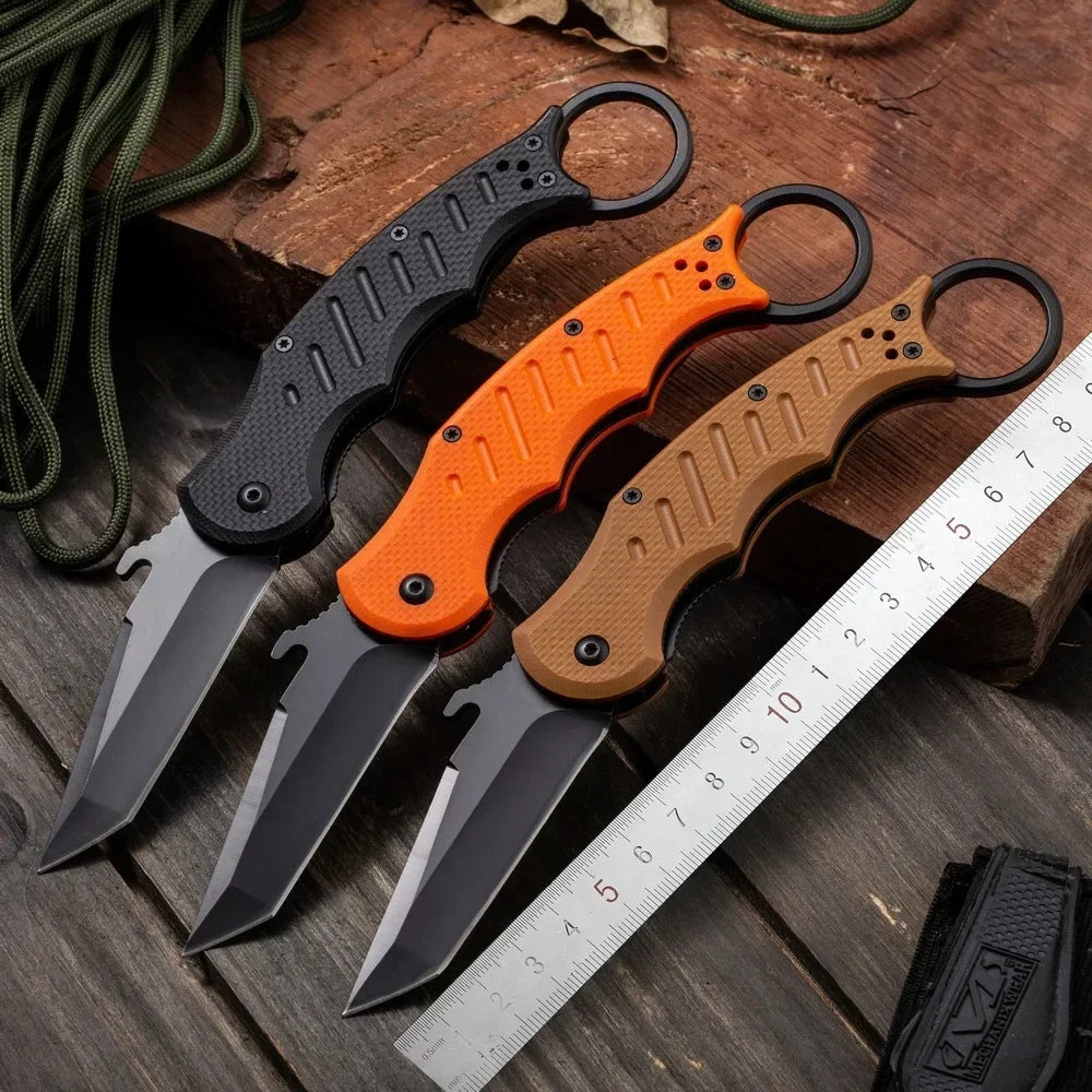 fo-x folding knife 440c Steel G10 Knives Camping Outdoor Utility EDC Tools Tactical  Survival Self Defense tool folding knife