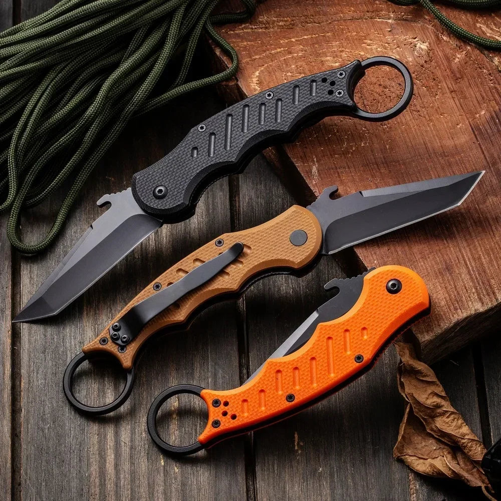 fo-x folding knife 440c Steel G10 Knives Camping Outdoor Utility EDC Tools Tactical  Survival Self Defense tool folding knife