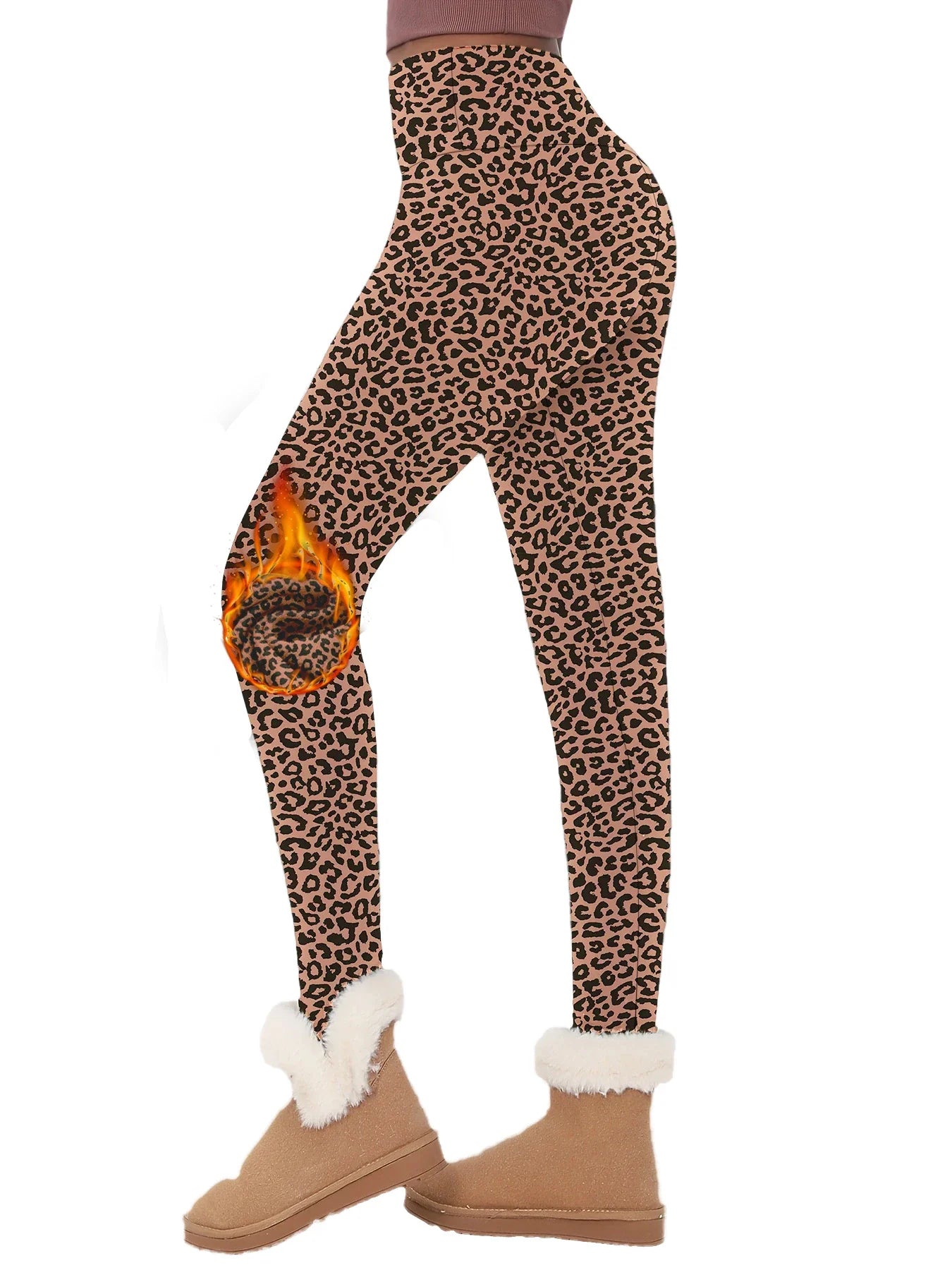 Womens Thermal Fleece Lined High Waisted Leggings. Workout Winter Warm Thick Tights Soft Yoga Pants