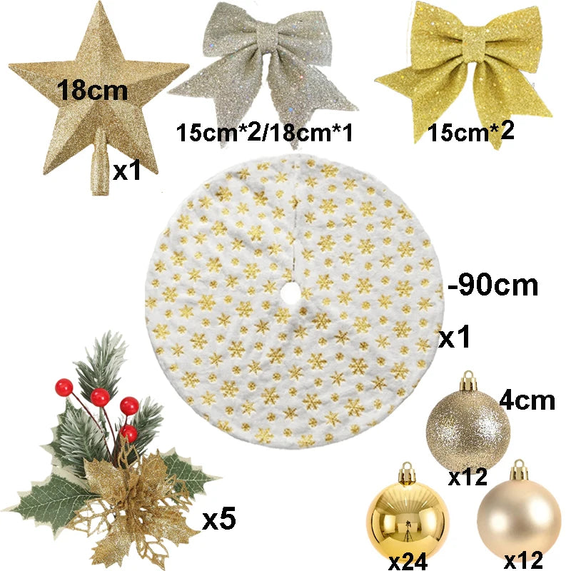Christmas Trees Decoration Set 90/120/150180cm Large Christmas Tree Ornament Home Decor New Year DIY Christmas Tree Dropship