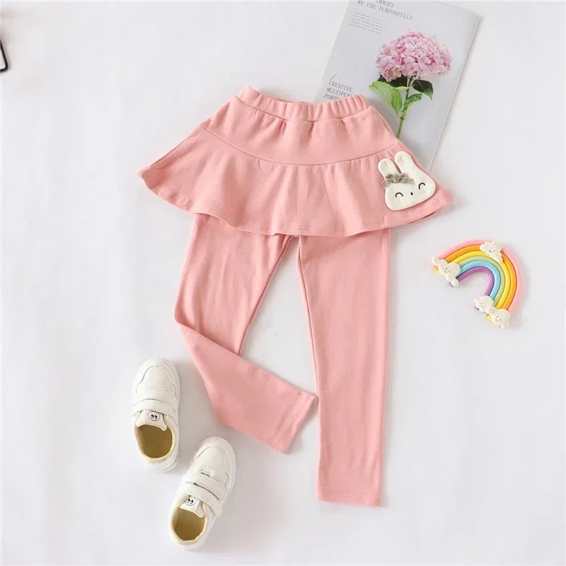 Baby Girls Leggings Kids Lace Princess Skirt Pants Spring Autumn Children Cotton Trousers 1-8 Years Girl Solid Color Leggings
