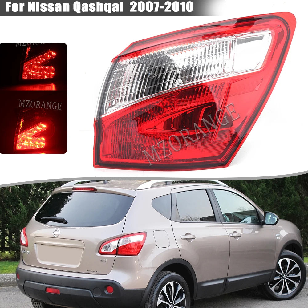 Car Outer Rear Tail Light For Nissan Qashqai 2008-2015 EU Version Brake Fog Lamp Accessories Car Warning Running Light