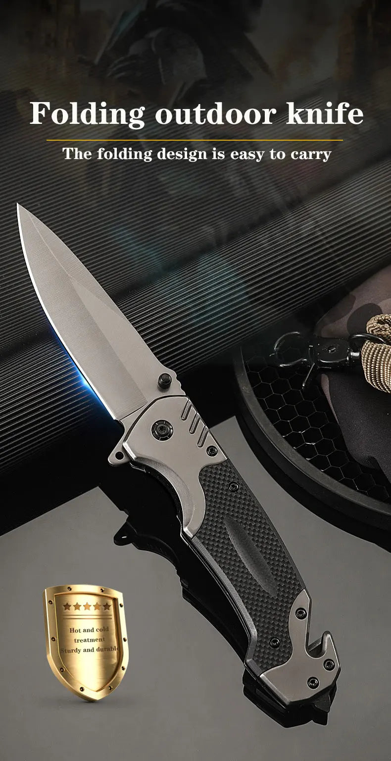 Outdoor multipurpose tactical survival knife camping folding knife stainless steel portable pocket defense pocket knife