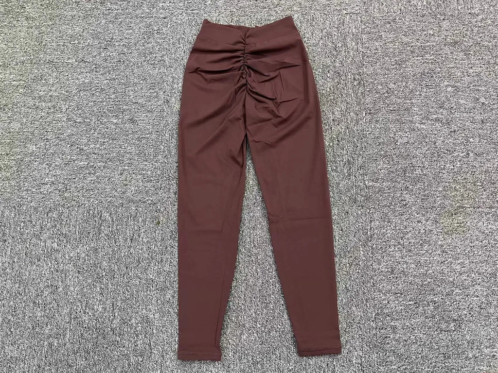 Active V Back Sport Yoga Leggings Women Push Up Gym Suit Sexy Body Sculpting Quick Dry Brazilian Scrunch Tights