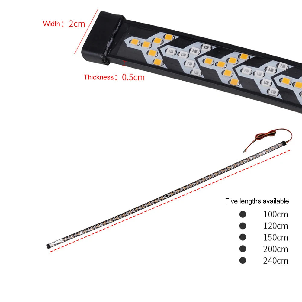 Car Truck LED Tailgate light Strip Turn Signal Lamp Flowing Dynamic Warning Brake Reverse Tail light Bar For Pickup Jeep 12-24V