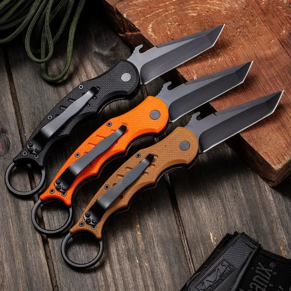 fo-x folding knife 440c Steel G10 Knives Camping Outdoor Utility EDC Tools Tactical  Survival Self Defense tool folding knife