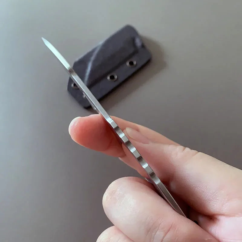 All Stainless Steel Sharp Small Fixed Blade Neck Knife EDC Outdoor Camping Portable Pocket Knives With Chain Scabbard