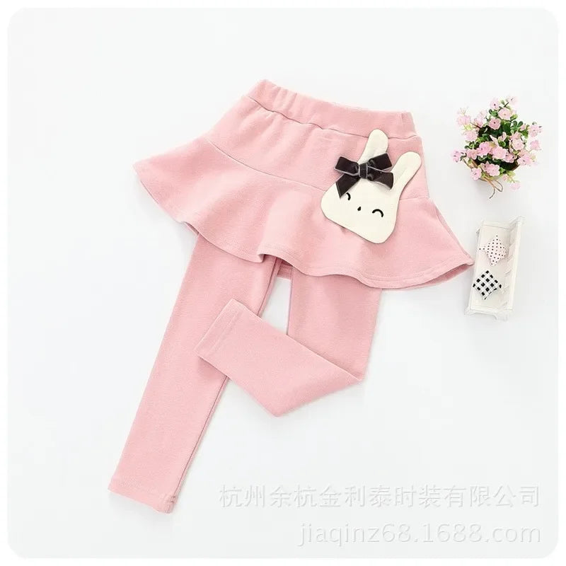 Baby Girls Leggings Kids Lace Princess Skirt Pants Spring Autumn Children Cotton Trousers 1-8 Years Girl Solid Color Leggings