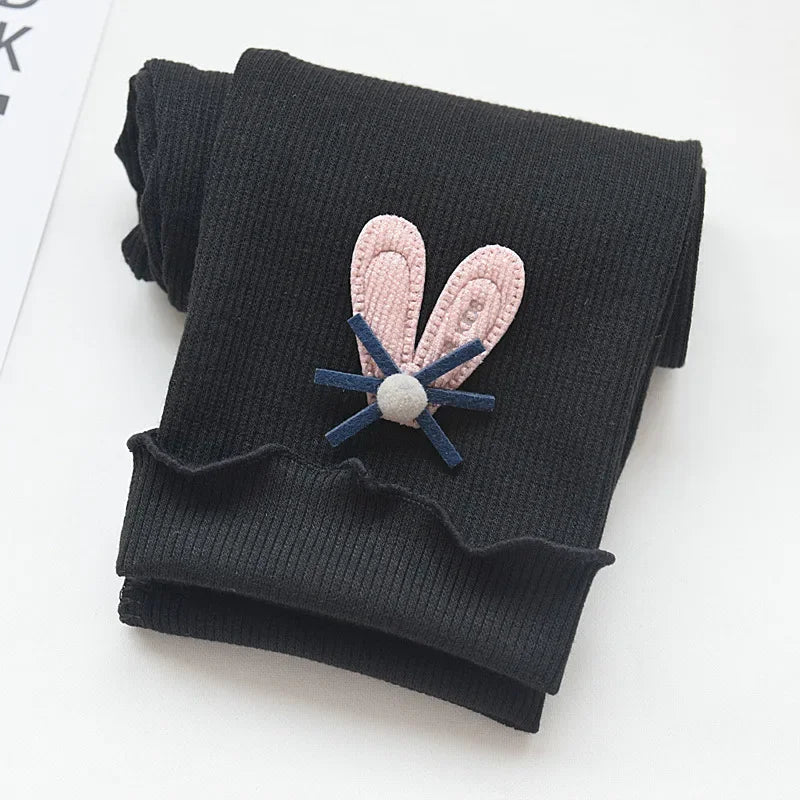 Girls Leggings Autumn Spring Cute Cotton Elastic Waist Children Kids Baby Pants Bottom