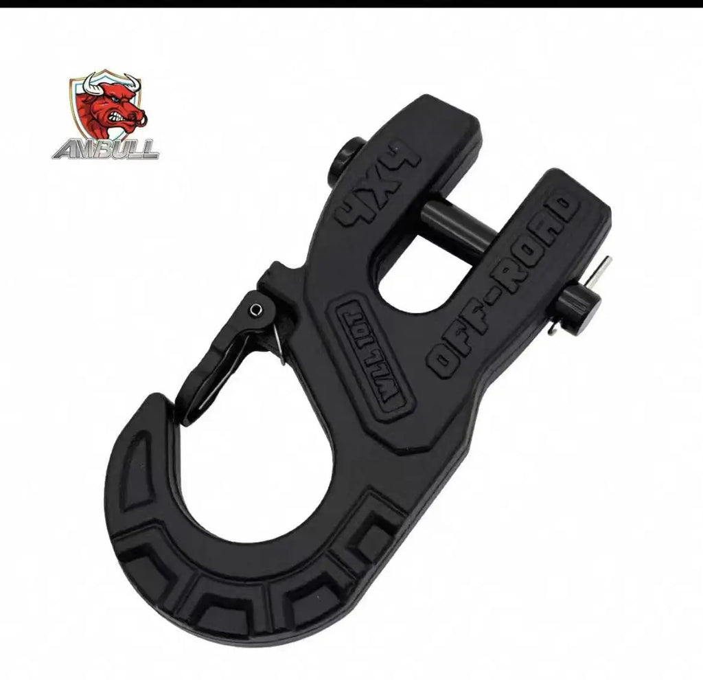 3/8 "heavy-duty trailer hook forged steel, maximum load capacity of 20t, equipped with rubber protector, trailer U-shaped clamp,