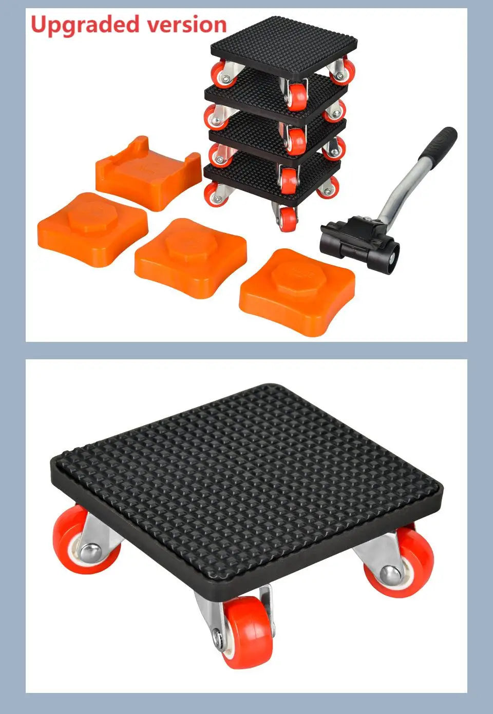 400KG Heavy Duty Furniture Mover Tool Set with Slides, Wheels, Roller Bar