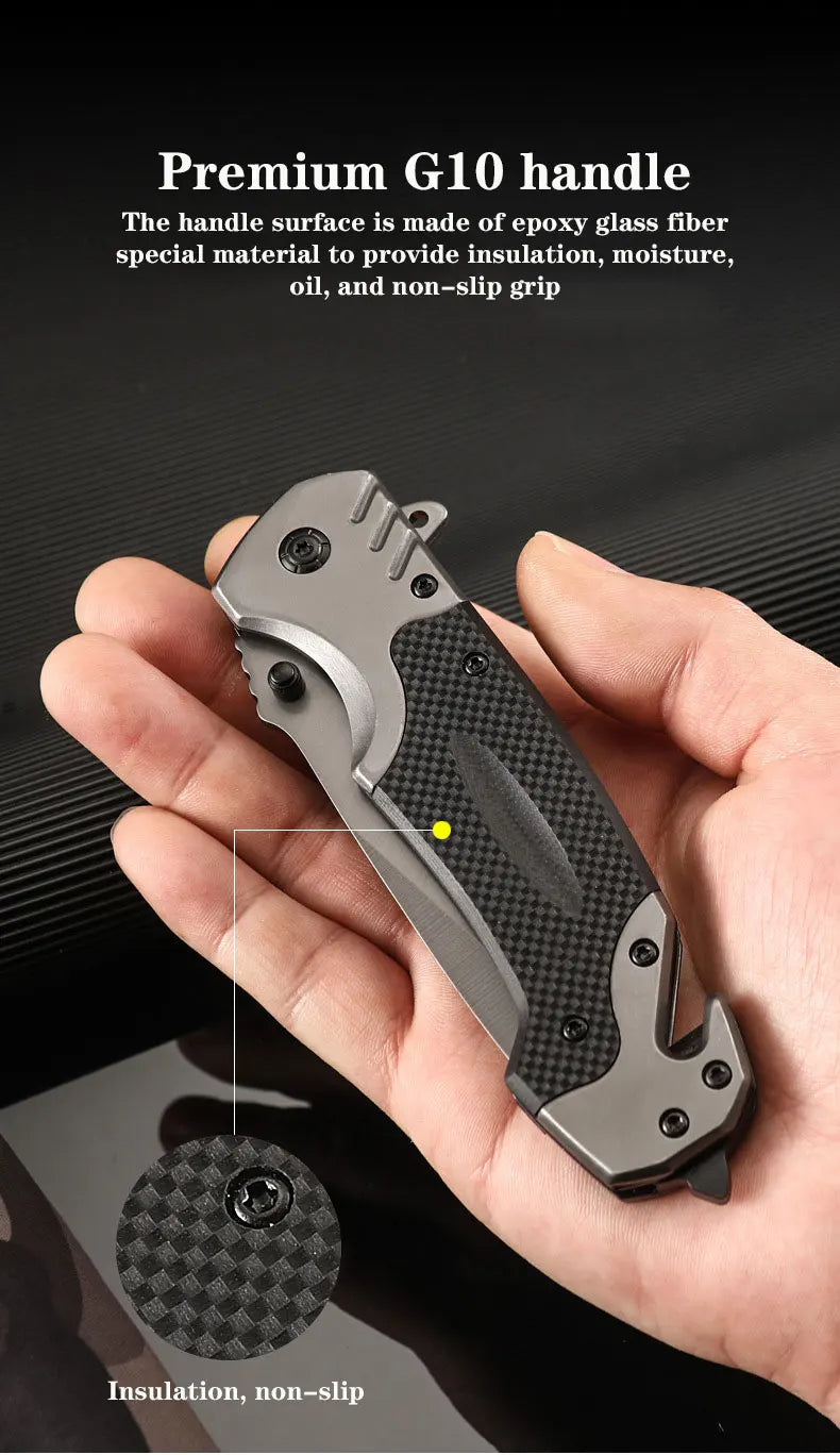 Outdoor multipurpose tactical survival knife camping folding knife stainless steel portable pocket defense pocket knife