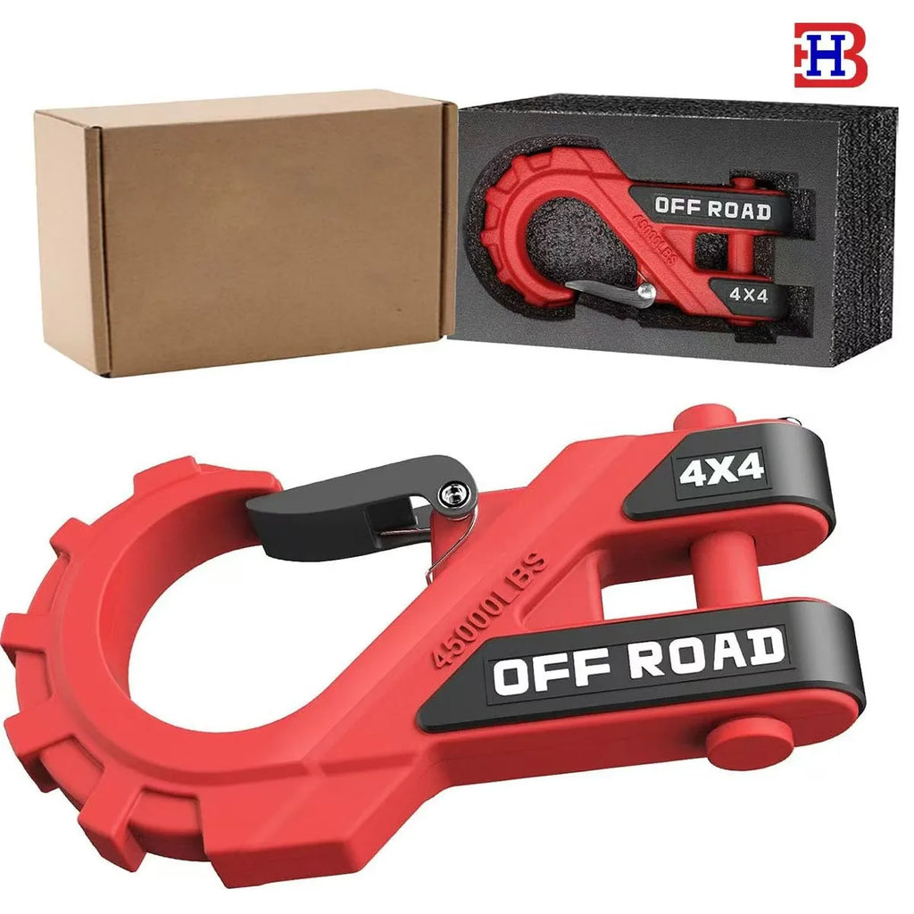 3/8 "heavy-duty trailer hook forged steel, maximum load capacity of 20t, equipped with rubber protector, trailer U-shaped clamp,