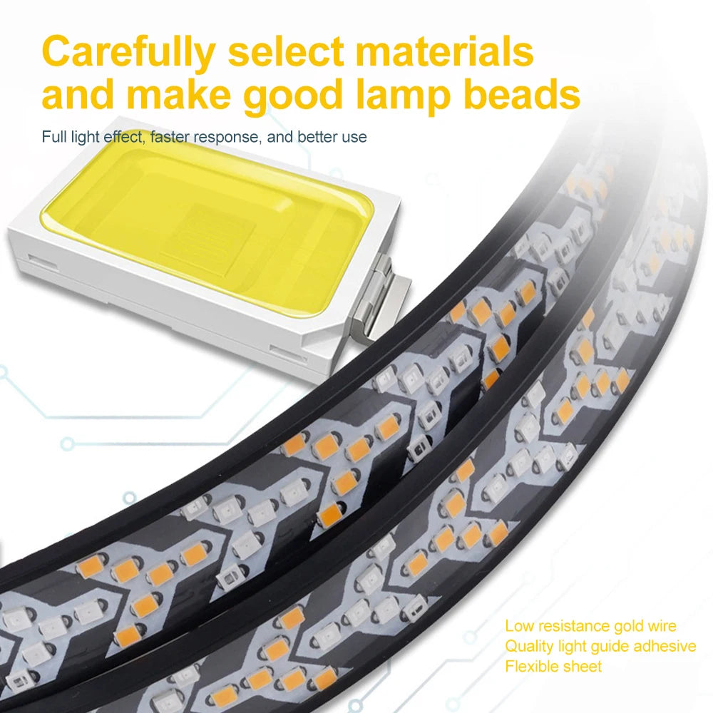 Car Truck LED Tailgate light Strip Turn Signal Lamp Flowing Dynamic Warning Brake Reverse Tail light Bar For Pickup Jeep 12-24V