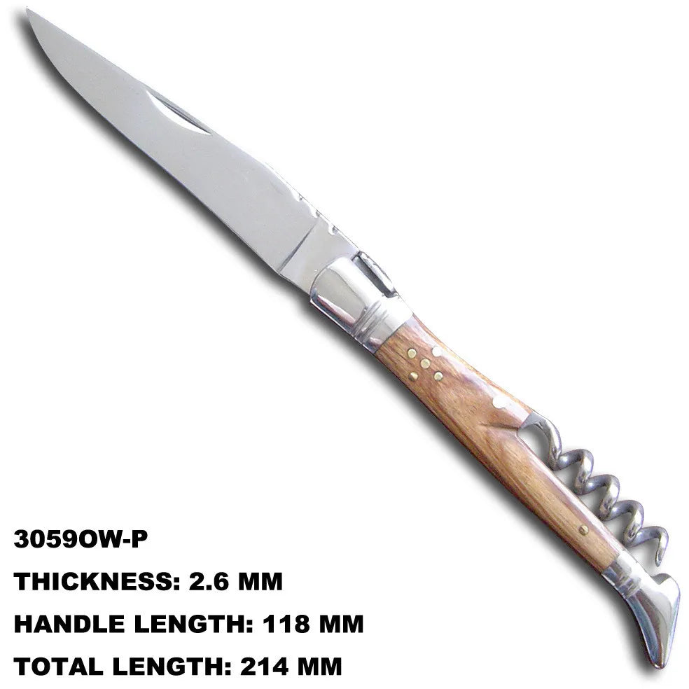 laguiole Pocket Knife Corkscrew Wine Openers Portable Folding Steak Knives Outdoor Camping Knife Camping Tool Household Use 1pcs