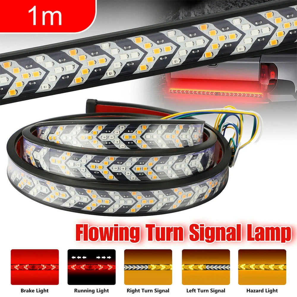 Car Truck LED Tailgate light Strip Turn Signal Lamp Flowing Dynamic Warning Brake Reverse Tail light Bar For Pickup Jeep 12-24V