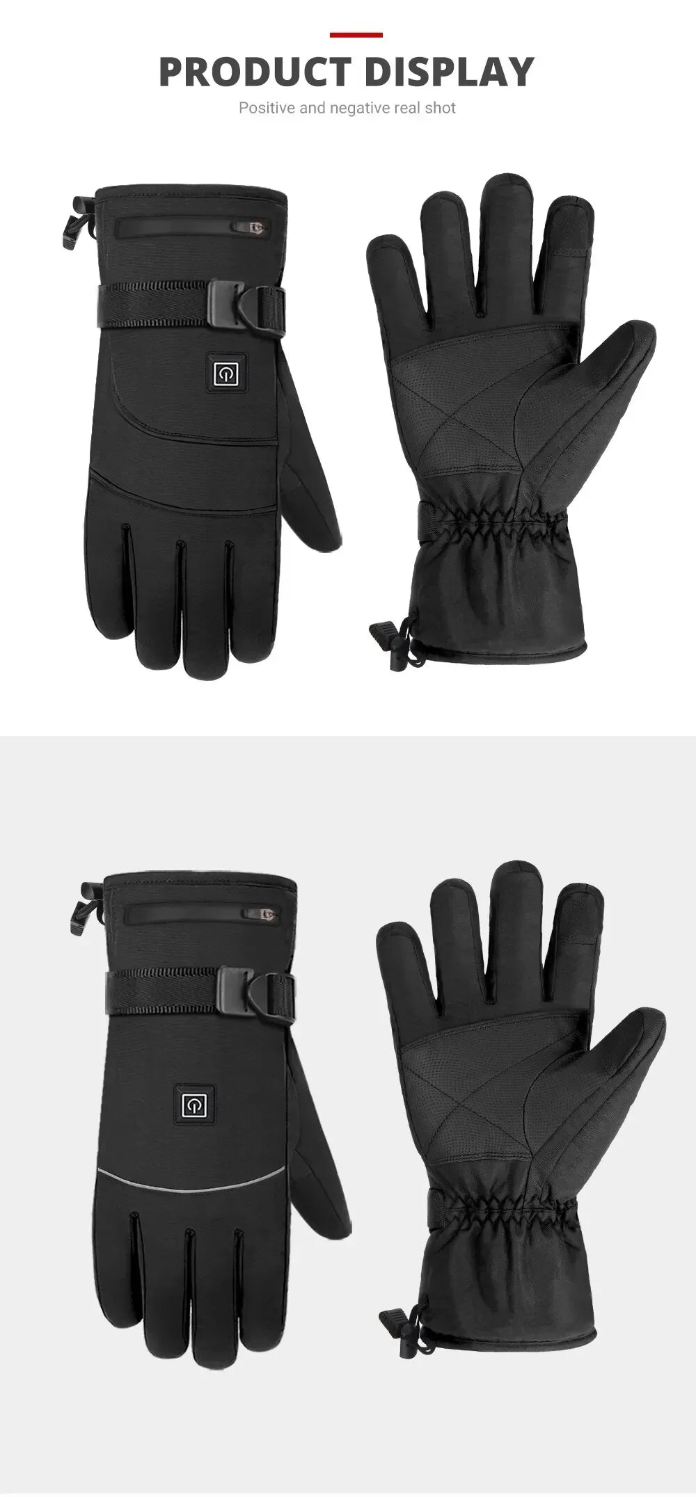 Heated Motorcycle Gloves Winter Moto Heated Gloves Warm Waterproof For Snowmobile Heating Thermal Gloves