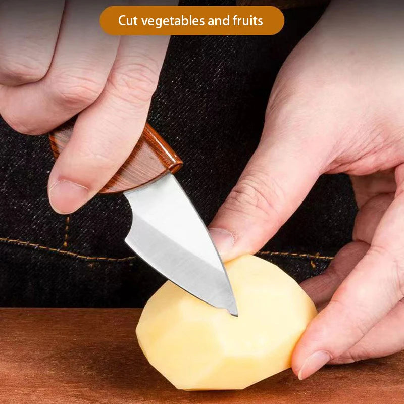 1PC Portable Multipurpose Sharp Fruit Knife EDC Woodgrain Box Pocket Knife Outdoor Mini Knife