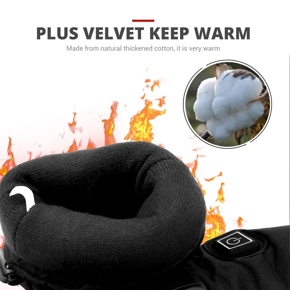 Heated Motorcycle Gloves Winter Moto Heated Gloves Warm Waterproof For Snowmobile Heating Thermal Gloves