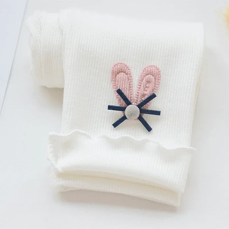 Girls Leggings Autumn Spring Cute Cotton Elastic Waist Children Kids Baby Pants Bottom