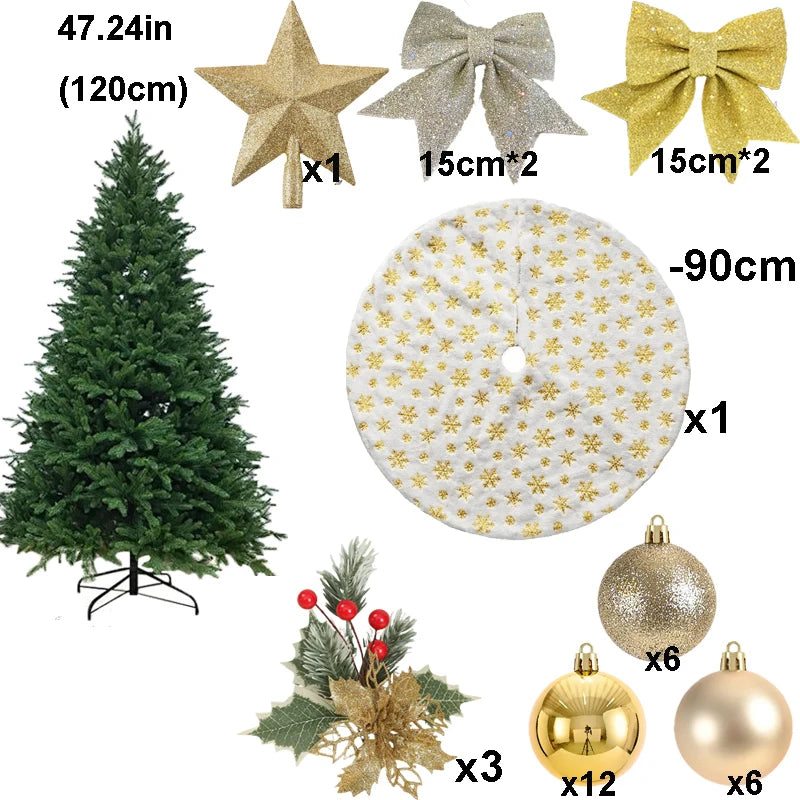 Christmas Trees Decoration Set 90/120/150180cm Large Christmas Tree Ornament Home Decor New Year DIY Christmas Tree Dropship