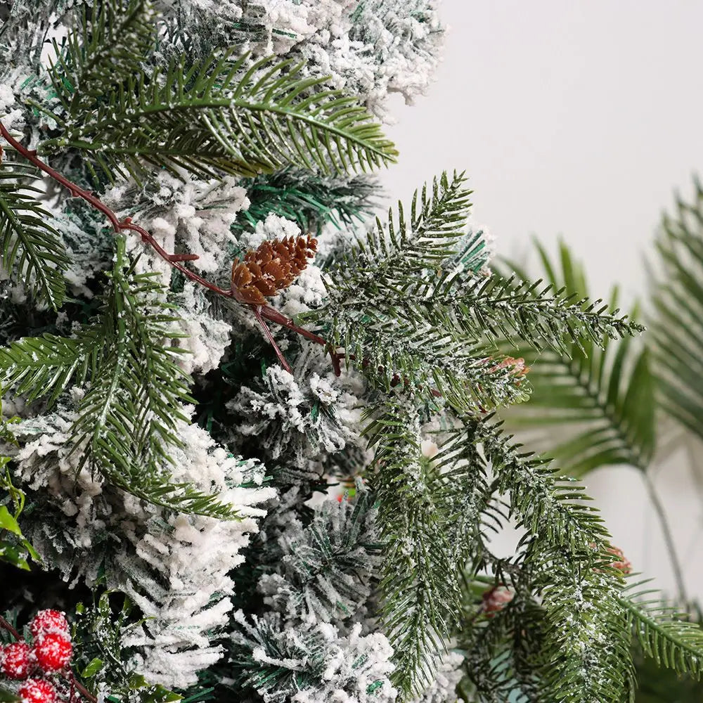 Gift Xmas Tree Ornament Leaves Branches Christmas Decorative Garland Pine Cones Vine Artificial Red Berries Hanging Wreath